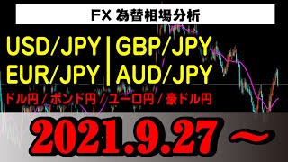 ＃FX為替【USDドル円)GBP(ポンド円)AUD(豪ドル円)EUR(ユーロ円)】2021.9.27相場分析(倍速再生推奨