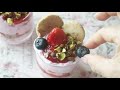 純素草莓慕斯配開心果脆餅（甜點杯） vegan strawberry mousse with pistachio shortbread cookies cups 【家庭式純素下午茶 第6集】