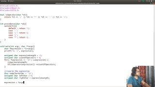 C Live Coding : Convert Infix To prefix Expression : with live debugging using gdb.