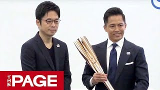 東京五輪聖火リレーのトーチ、エンブレムを発表（2019年3月20日）