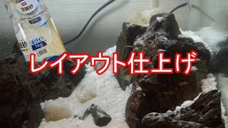 石組みレイアウト仕上げ　景観砂を追加！ 【アクアリウム】