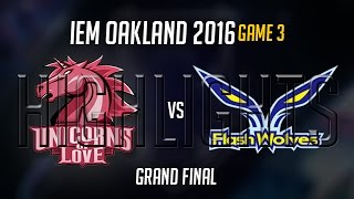 Unicorns of Love vs Flash Wolves Highlights Game 3, IEM Oakland 2016 Final, UOL vs FW G3