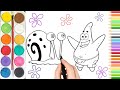 How to draw Patrick and Gary from SpongeBob| Easy step by step tutorial