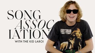 The Kid LAROI Sings Kanye West, Drake and "STAY" in a Game of Song Association | ELLE