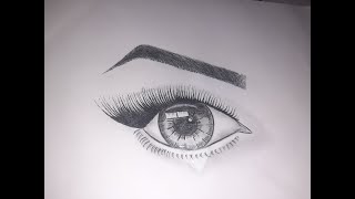 How to draw a crying eye for beginners/ رسم عين باكية للمبتدئين