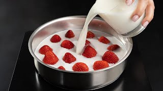 Simply add the strawberries to the boiling milk! I don't have to go to the store anymore!