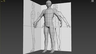 Autodesk 3ds Max Man character Body cylinder base