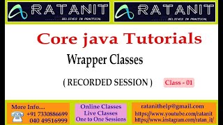 Core java Tutorials || Wrapper Classes || by Mr.Ratan || class-01