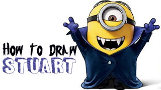 How to Draw Minions: Stuart as the Vampire Minion from Minions and Despicable Me