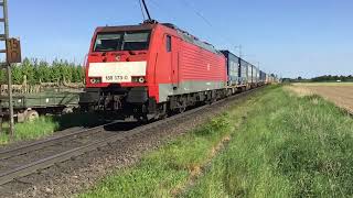 189 073-0 DB-Cargo With Container/ Intermodal Train at Breyell Germany 8.5.2022 Railfan Video🎥👍👍👍👍👍🚂