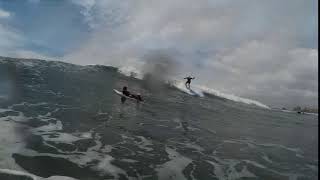 Unknown surfer taking the drop at Point Roadknight 18.02.2018