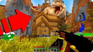 APARECE UN DINOSAURIO GIGANTE EN MI CASA EN MINECRAFT 😱