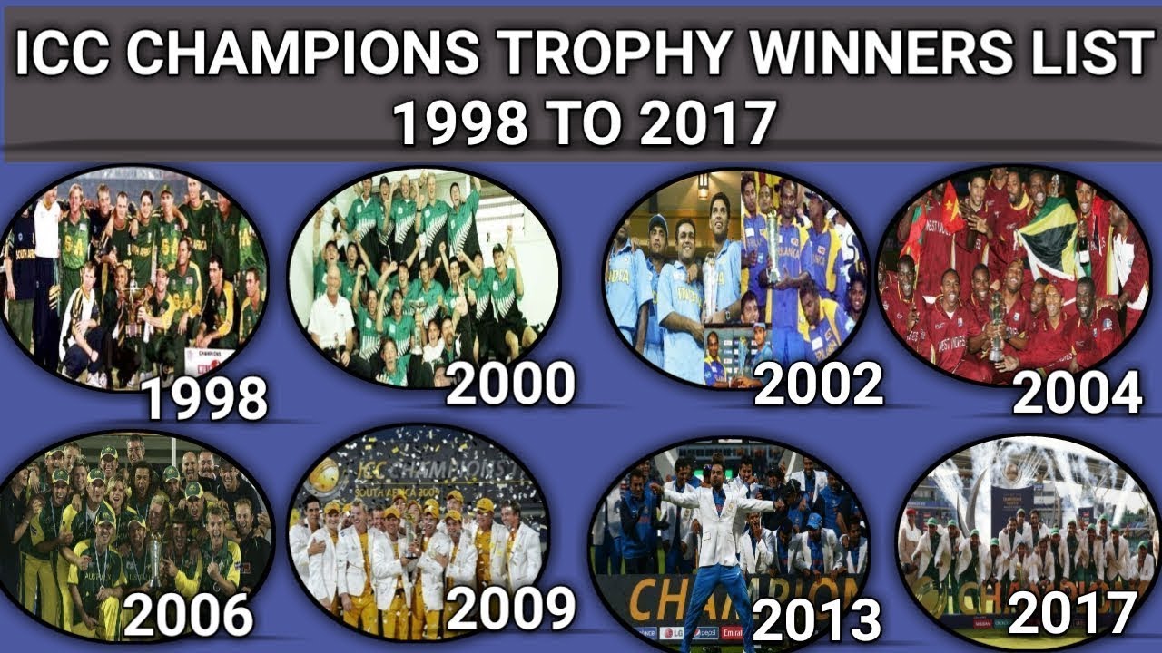 Champions Trophy Winners From 1998 To 2017 - YouTube