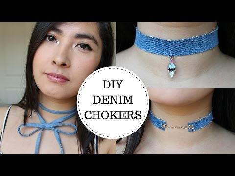 DIY Choker Necklaces | DIY Denim Chokers DIY Choker Necklaces | DIY Denim Chokers