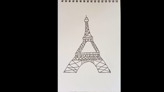 How To Draw Eiffel Tower 🗼 Step By Step For Beginners/Easy Eiffel Tower Drawing Tutorial