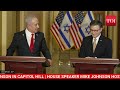 netanyahu mike johnson presser live israeli pm us speaker meet after trump s gaza shocker