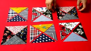 DIY 삼각 사각 패치웍 토트백 / Triangle Square Patchwork Tote bag