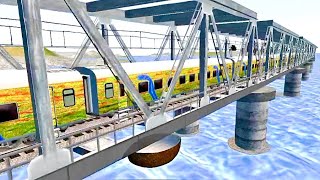 TRAIN HIGH SPEED CROSSING A BRIDGE 🤩 | BUMPY RAILROAD | Train Simulator | Railworks 3 | Msts | Rails