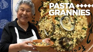 91 year old Bonaria makes fregula pasta with clams! | Pasta Grannies