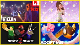 Live de Roblox: mm2, DTI, Adopt Me e Survive the killer