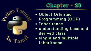 Python Tutorial Chapter 23 - Inheritance, Polymorphism in Tamil