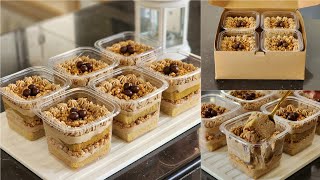 Membuat mocca nougat dessert box yang lembut & enak. Ide hampers / snack box buat natal / tahun baru