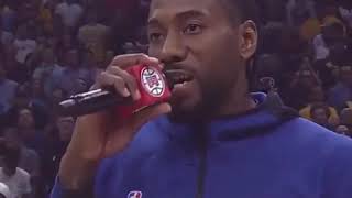 Kawhi Leonard's "Hey,hey,hey" opening speech 2019 NBA Season