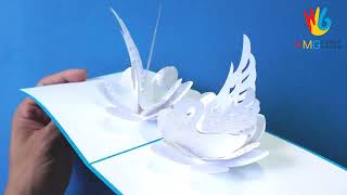 How To Make 3D Model of Swan Couple for Greeting Popup Card