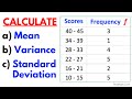 Find the Mean, Variance, & Standard Deviation of Frequency Grouped Data Table| Step-by-Step Tutorial