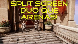 New World: Aeternum PvP - Split Screen Arena Duo Que (Sword+Shield/Spear \u0026 Fire Staff/Great Axe )