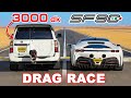 SUV 3.000 dk vs Ferrari SF90: DRAG RACE