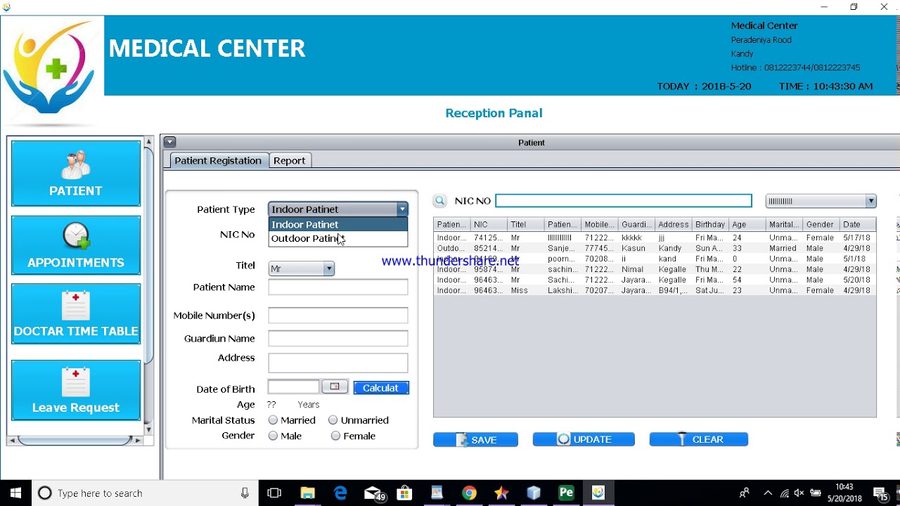 Java Project For Medical Center Part 1 Reception Panal Youtube