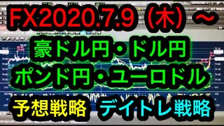 FX2020.7.9(木)~豪ドル円ドル円ポンド円ユーロドル予想戦略！