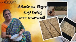 వడియాలు ఇలా చేస్తే తెల్లగా మల్లె పువ్వు లాగా వస్తాయి|| అమ్మ చేతి వడియాలు