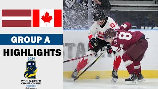 Canada vs. Latvia Full Highlights | Group A | 2024 IIHF World Junior (12/27/2023