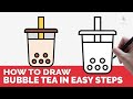 HOW TO DRAW BUBBLE TEA EASY | BOBA TEA