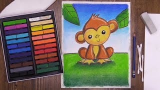 How to draw a pastel Monkey