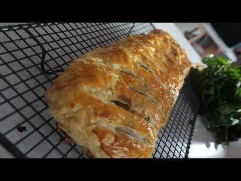 Chicken and mushroom wrapped in Puff pastry Chicken and mushroom wrapped in Puff pastry