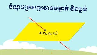 កូអរដោនេនៃចំណុចប្រសព្វរវាងបន្ទាត់ និងប្លង់/Intersection point of line and plane