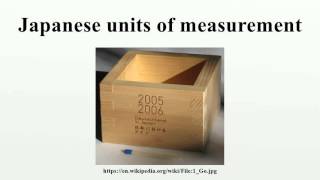 Japanese units of measurement