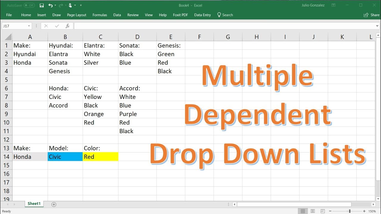 Easy Drop Down List Excel