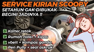 BONGKAR KIRIAN MOTOR SCOOPY SETAHUN GAK PERNAH DIBUKAK BEGINI JADINYA | BIKIN PUSING ..