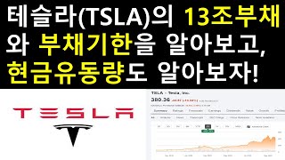 테슬라(TSLA)의 13조 부채와 부채기한을 알아보고, 현금유동량도 알아보자!