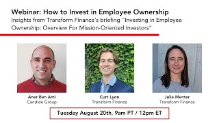 How to Invest in Employee Ownership – Insights from Transform Finance’s New Briefing