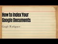 Create a Google Document to Index Your Google Documents