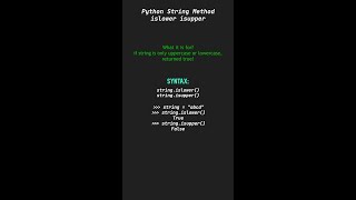islower isupper - Python String Methods