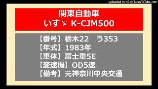 【バス走行音】関東自動車_いすゞK-CJM500_OD5速_富士重5E_元神奈中_栃木22う353