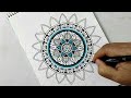 original mandala drawing tutorial black u0026 turquoise design