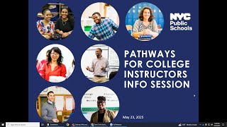 Pathways for College Instructors to Teach at NYCPS Information Session