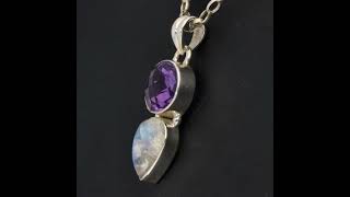 Stunning Amethyst \u0026 Moonstone Silver Pendant